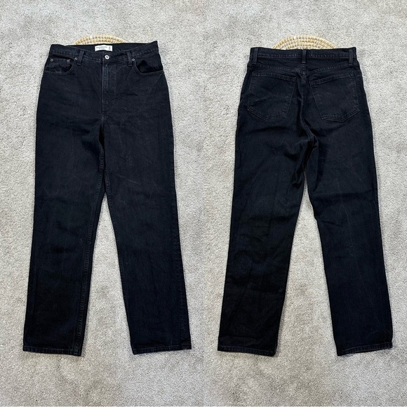 Abercrombie & Fitch Women’s The 90s Straight Ultra High Rise Jean in Black 29/8R - Picture 2 of 14